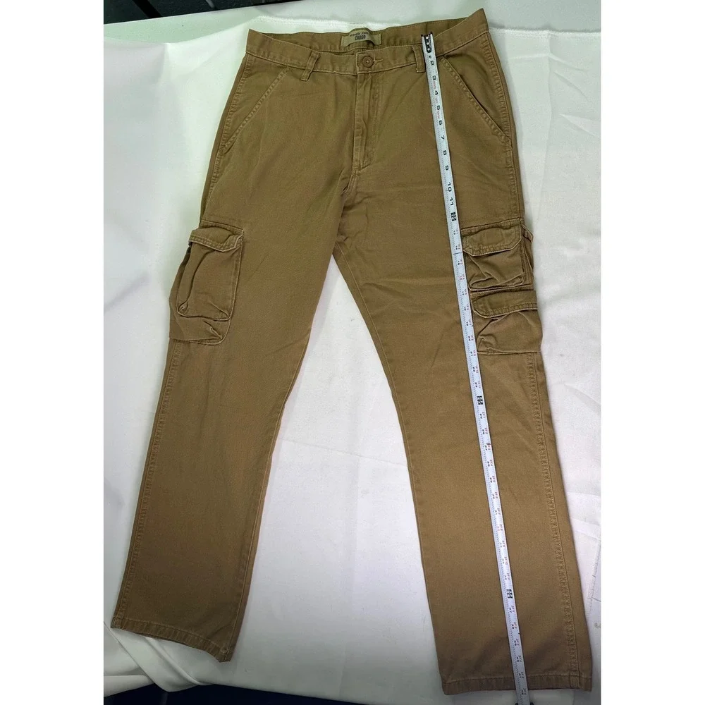Wrangler Jeans Co Brown Cargo Pants Mens Cotton‎ Relaxed Workwear Utility 34x32